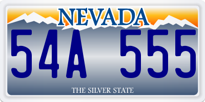 NV license plate 54A555