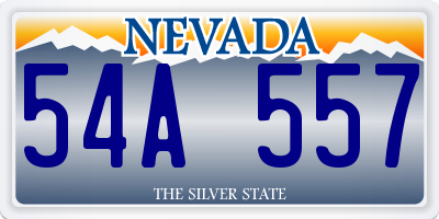 NV license plate 54A557