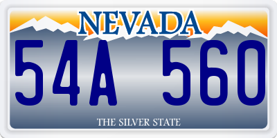 NV license plate 54A560