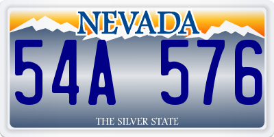 NV license plate 54A576