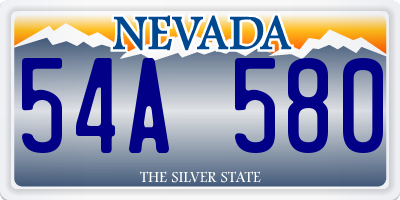 NV license plate 54A580