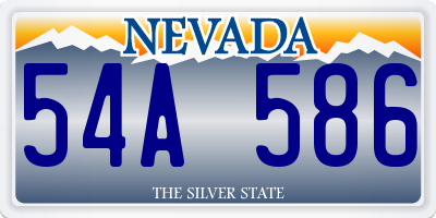 NV license plate 54A586