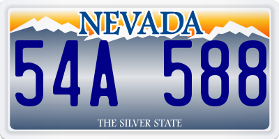NV license plate 54A588