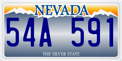 NV license plate 54A591