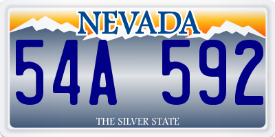 NV license plate 54A592