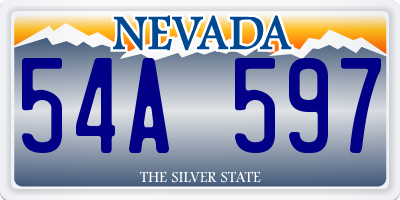 NV license plate 54A597