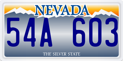 NV license plate 54A603