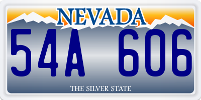 NV license plate 54A606