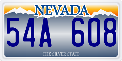 NV license plate 54A608
