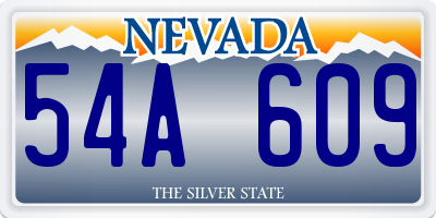 NV license plate 54A609