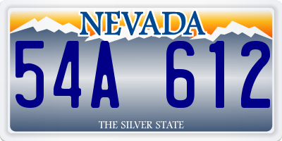 NV license plate 54A612