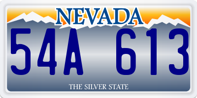 NV license plate 54A613