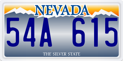 NV license plate 54A615