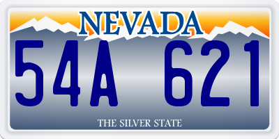 NV license plate 54A621