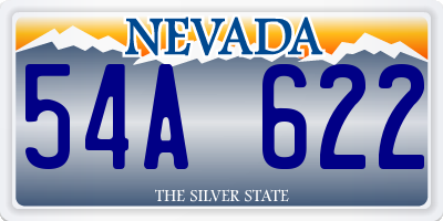NV license plate 54A622