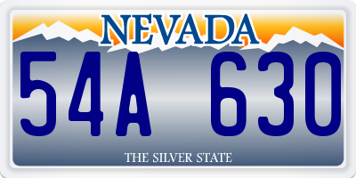 NV license plate 54A630