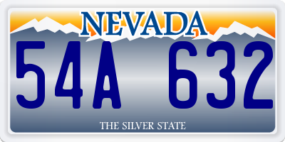 NV license plate 54A632