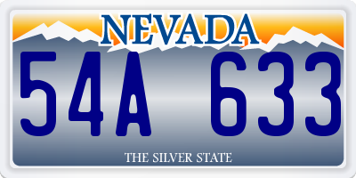 NV license plate 54A633
