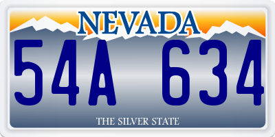 NV license plate 54A634