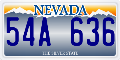 NV license plate 54A636