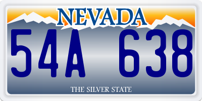 NV license plate 54A638