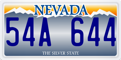 NV license plate 54A644