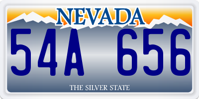 NV license plate 54A656