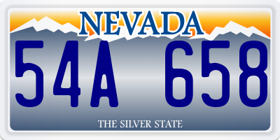 NV license plate 54A658