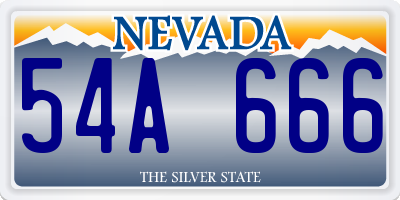 NV license plate 54A666