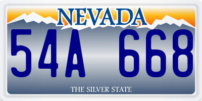 NV license plate 54A668