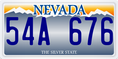 NV license plate 54A676