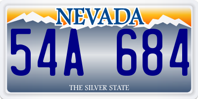 NV license plate 54A684