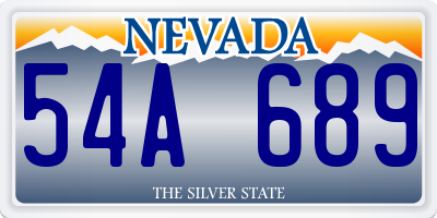 NV license plate 54A689