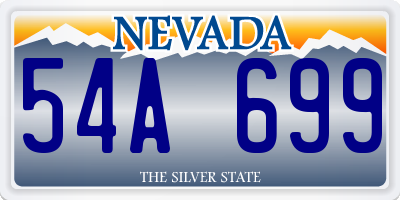 NV license plate 54A699