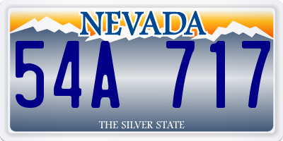 NV license plate 54A717