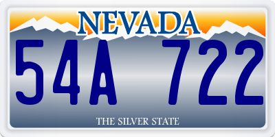 NV license plate 54A722