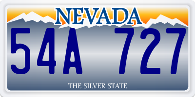 NV license plate 54A727
