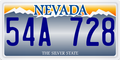 NV license plate 54A728