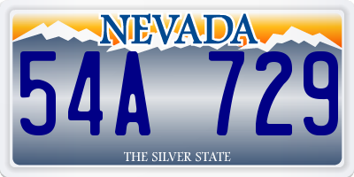 NV license plate 54A729