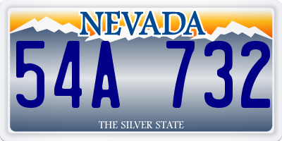 NV license plate 54A732