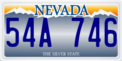 NV license plate 54A746