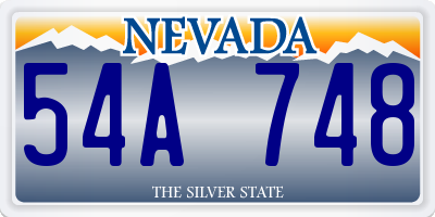 NV license plate 54A748