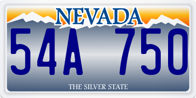 NV license plate 54A750