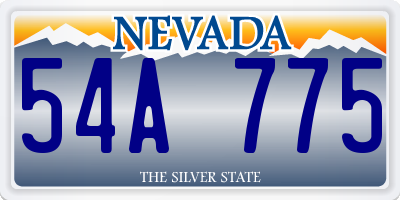 NV license plate 54A775