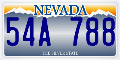 NV license plate 54A788