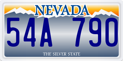NV license plate 54A790