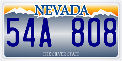 NV license plate 54A808