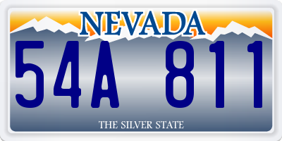 NV license plate 54A811
