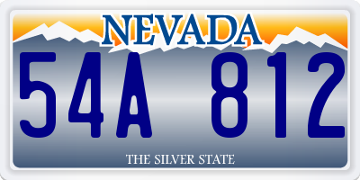 NV license plate 54A812