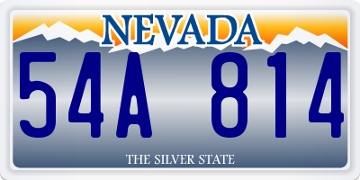 NV license plate 54A814